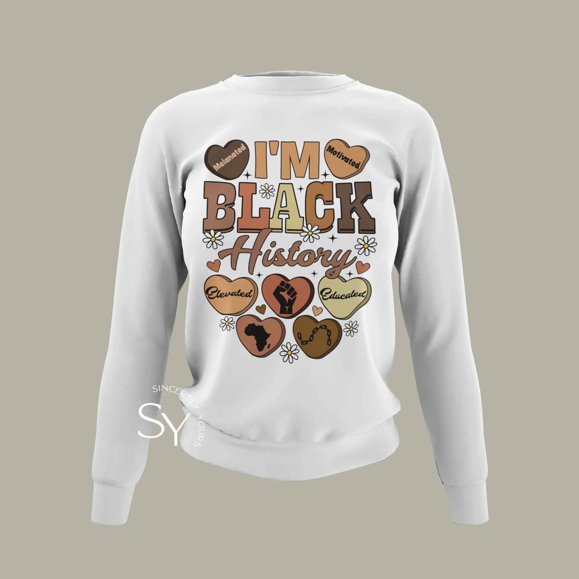 I'm Black History | Candy Heart Unisex Tops