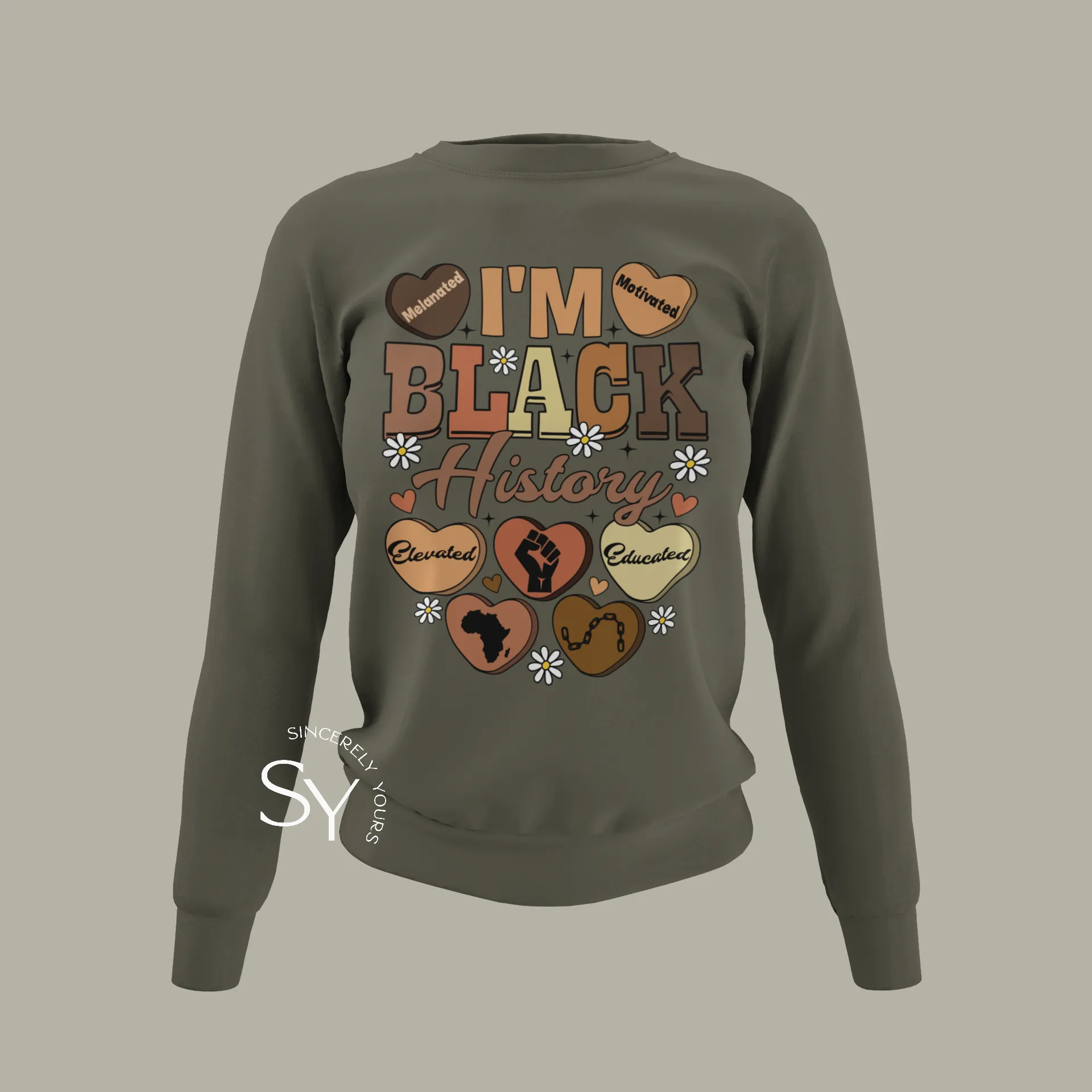 I'm Black History | Candy Heart Unisex Tops