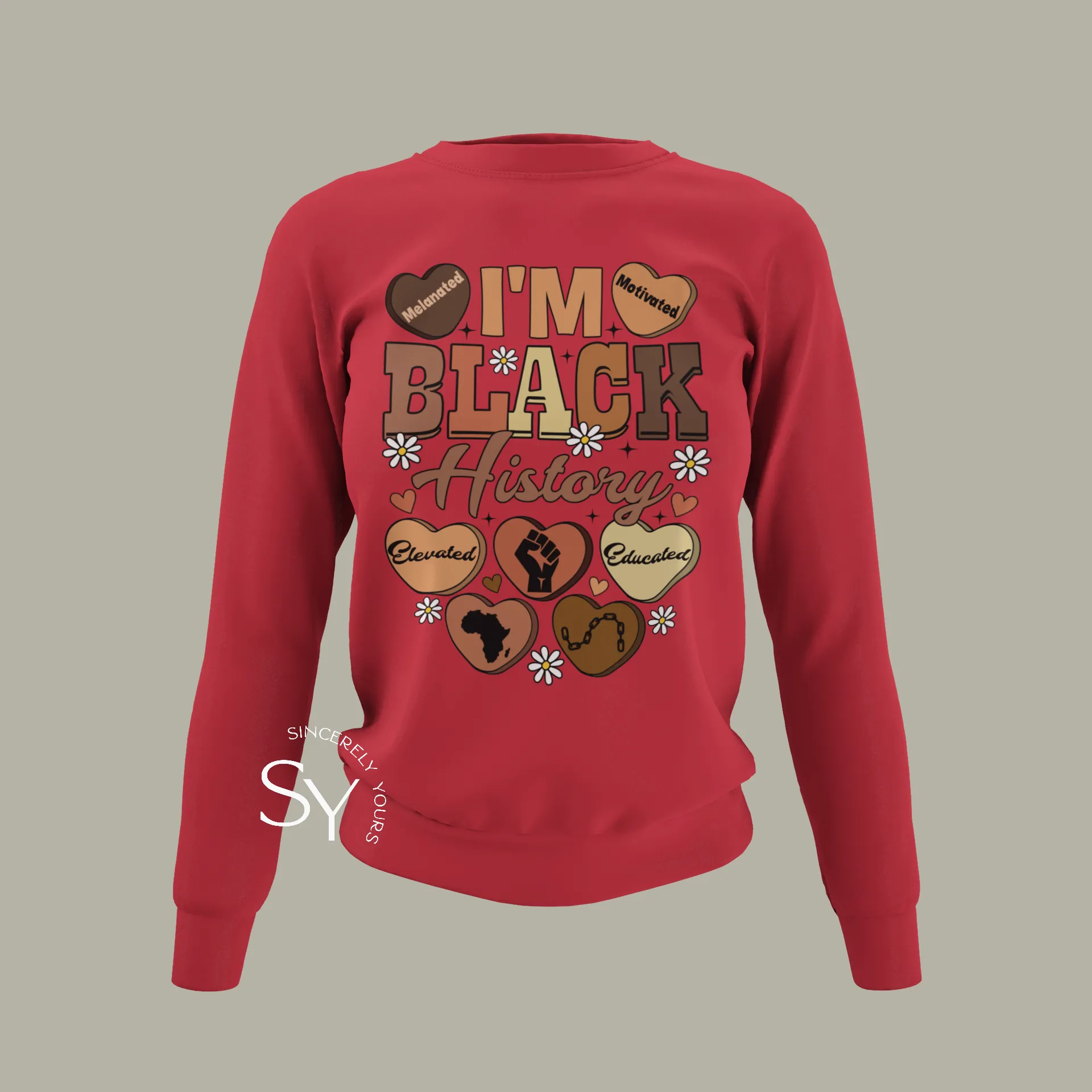 I'm Black History | Candy Heart Unisex Tops