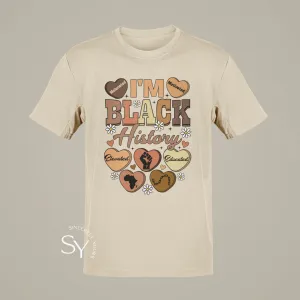 I'm Black History | Candy Heart Unisex Tops