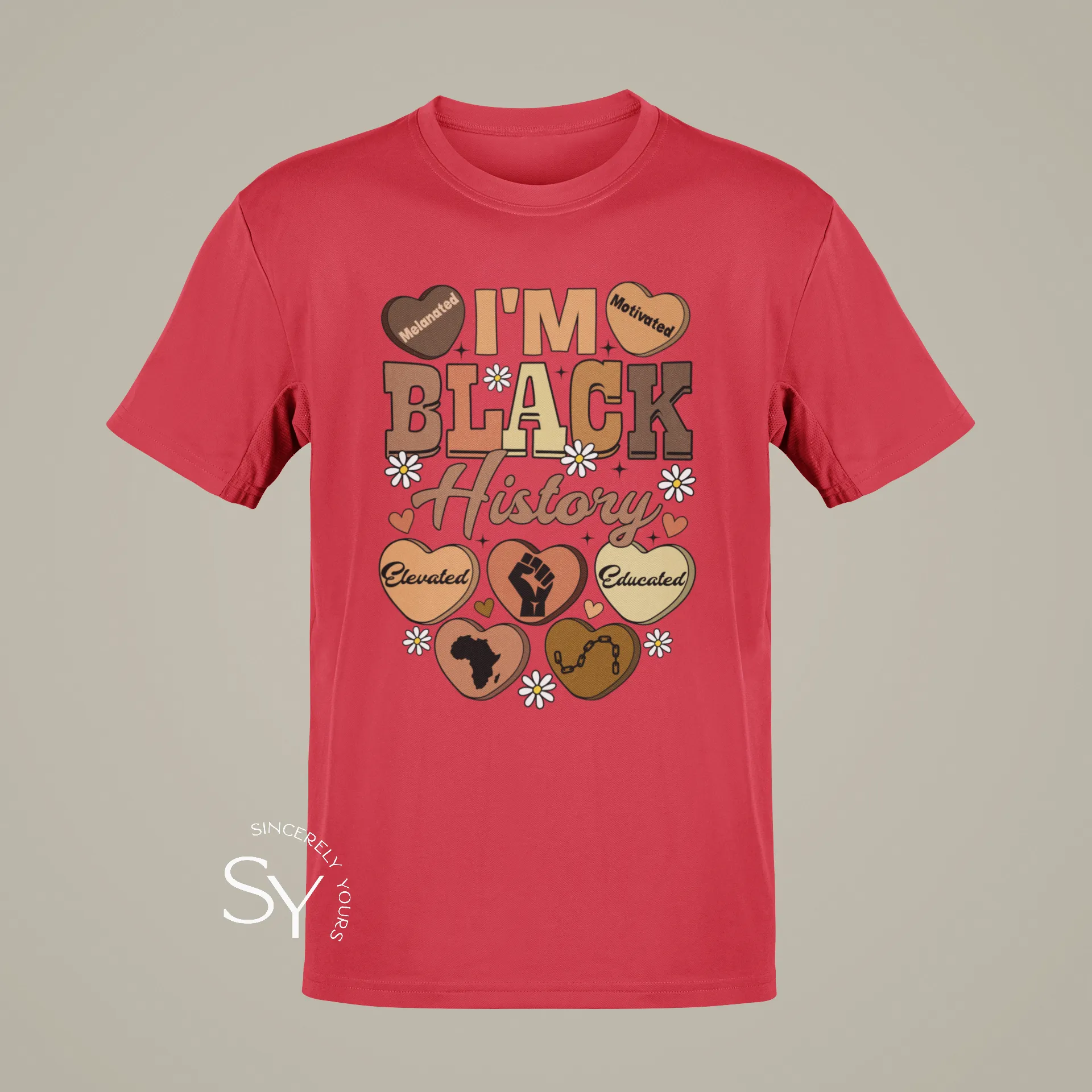 I'm Black History | Candy Heart Unisex Tops