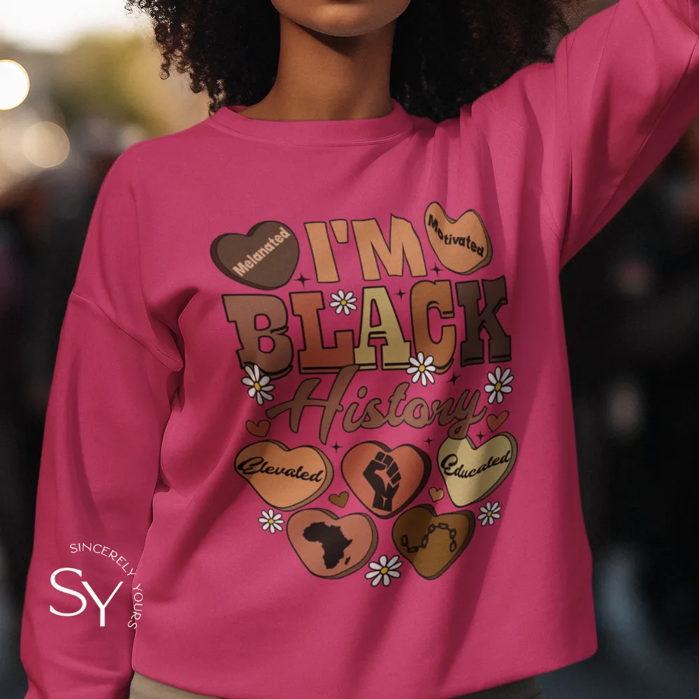 I'm Black History | Candy Heart Unisex Tops