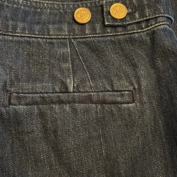 J. Crew Women’s Tapered jean with pleats 1984 rigid denim deep blue Sz 27P NWT