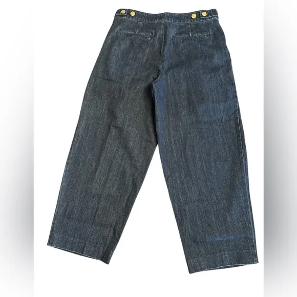 J. Crew Women’s Tapered jean with pleats 1984 rigid denim deep blue Sz 27P NWT