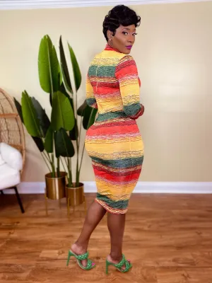 JAMAICA VIBES MIDI DRESS