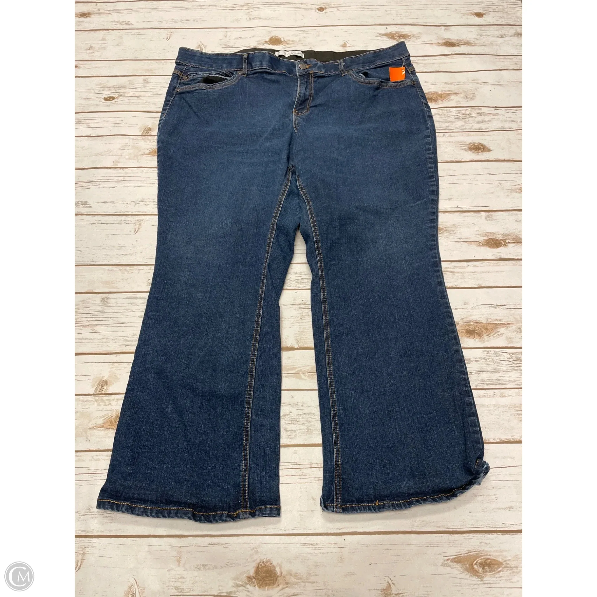 Jeans Flared By Cato In Blue Denim, Size: 22