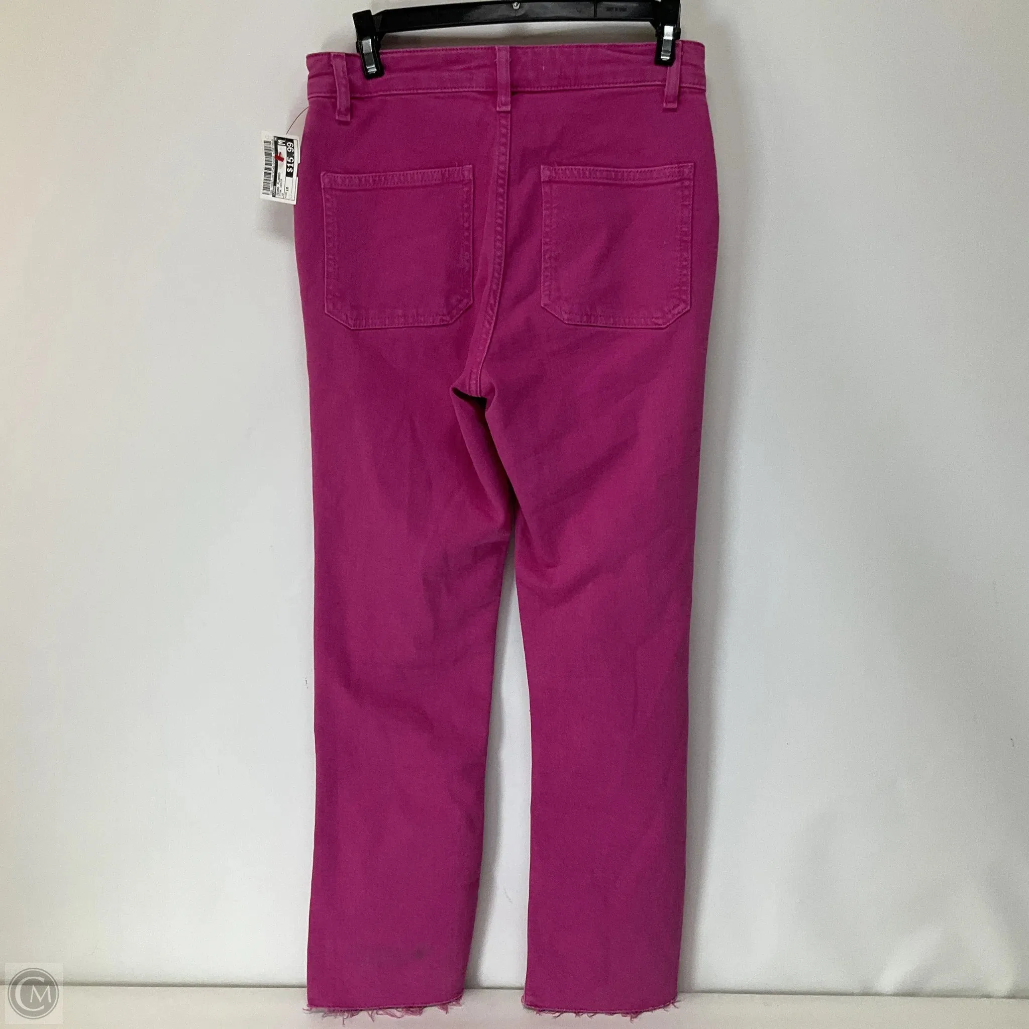 Jeans Flared By Zara In Pink Denim, Size: 10