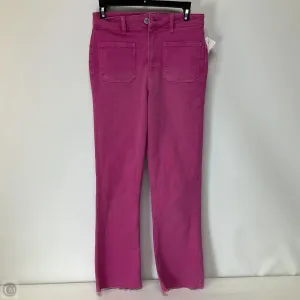 Jeans Flared By Zara In Pink Denim, Size: 10
