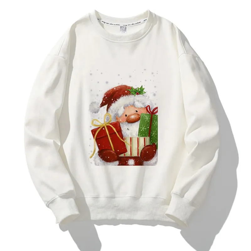 Jolly Christmas O-Neck White Sweater D