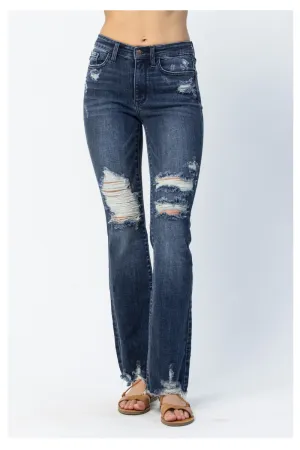 Judy Blue Curvy Slim Bootcut with Distressing