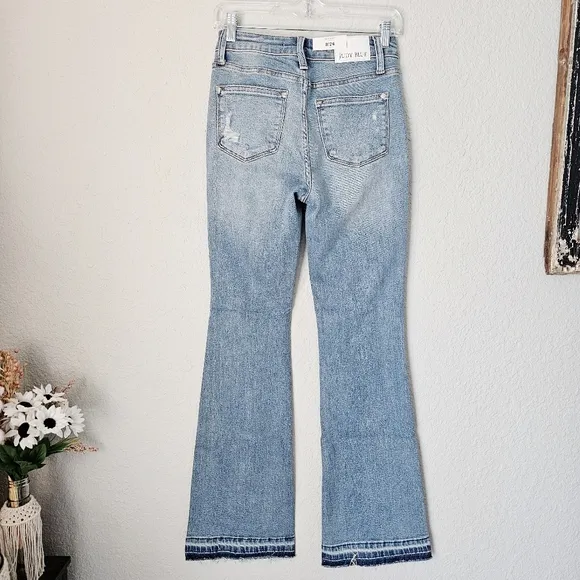 Judy Blue Mid Rise Released Shadow Raw Hem Bootcut Denim Jeans Various NEW