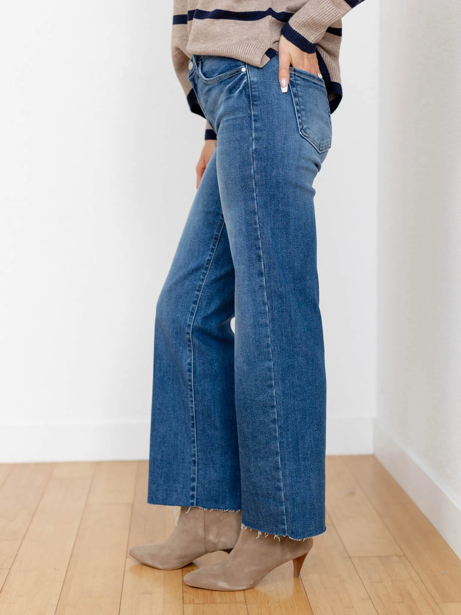 Just Black Medium Denim Slim Palazzo