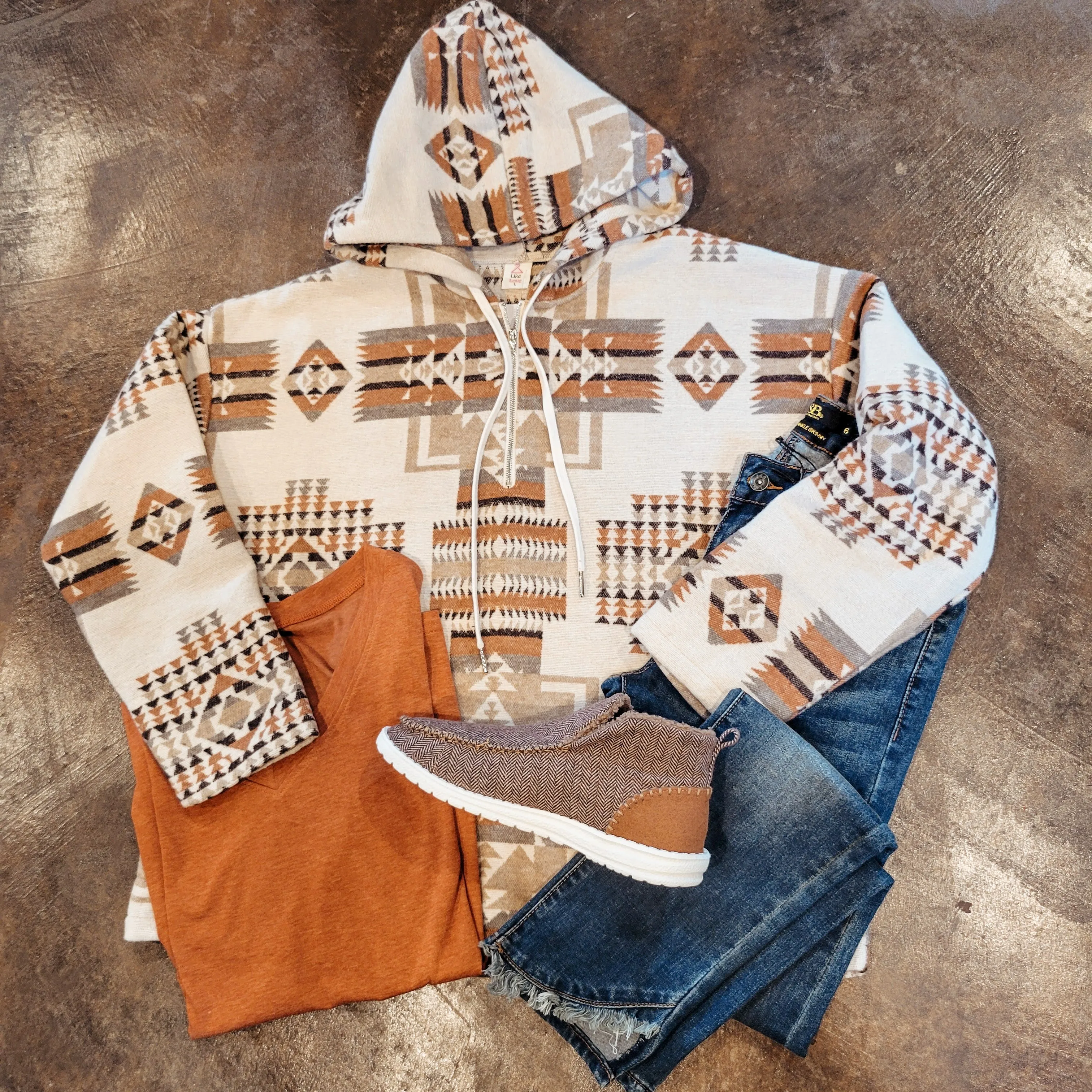 Just Going For It Aztec Hoodie
