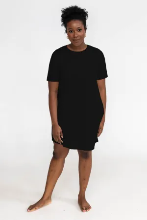 Kayla Easy T-Shirt Dress | Black