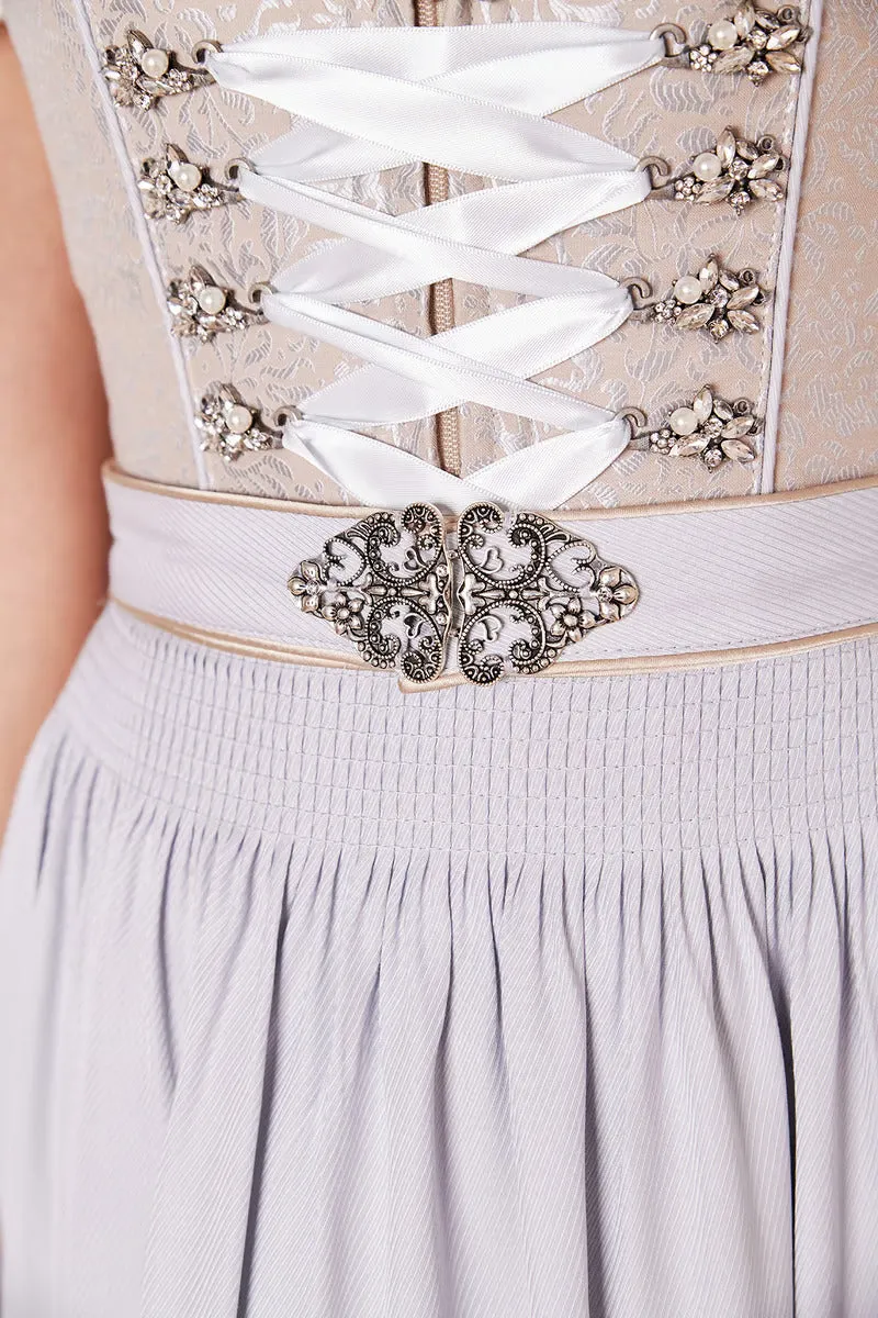 Kruger Midi Dirndl 2pcs. 60cm "Marit" grey (32,38,42)