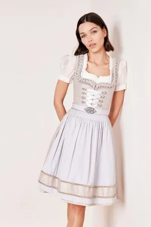 Kruger Midi Dirndl 2pcs. 60cm "Marit" grey (32,38,42)