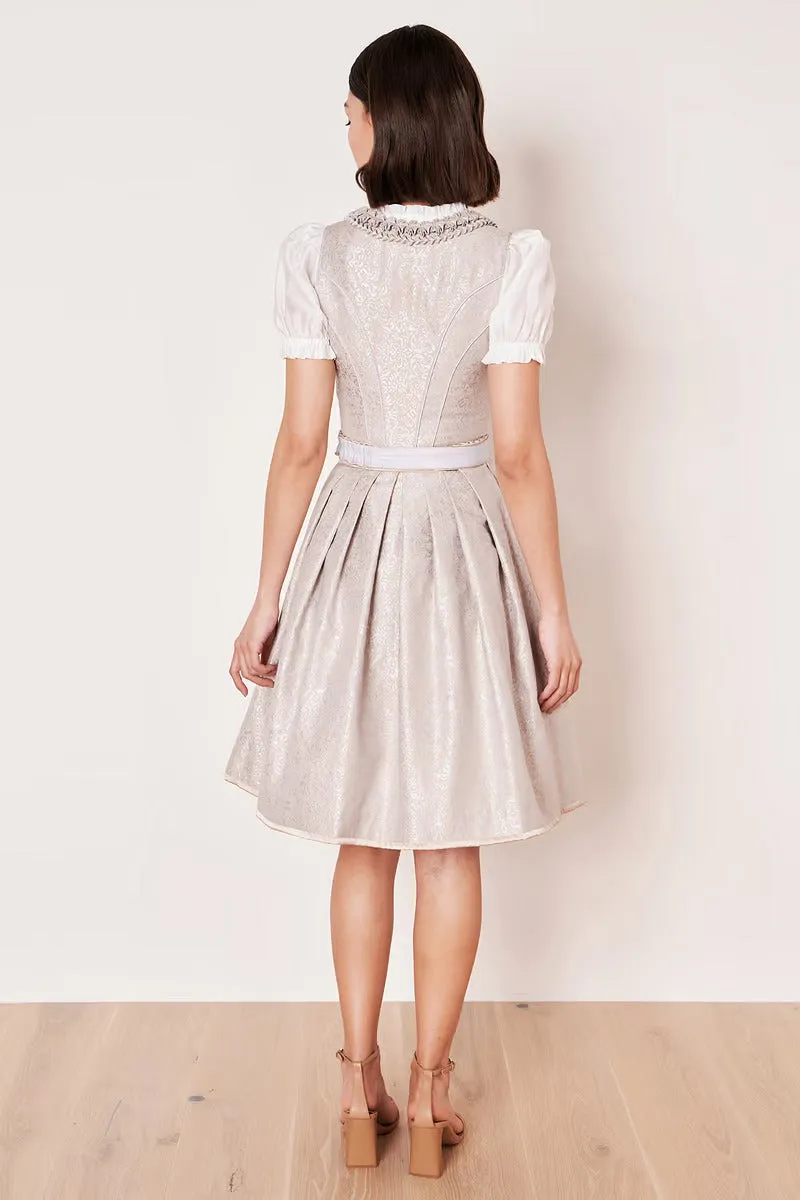 Kruger Midi Dirndl 2pcs. 60cm "Marit" grey (32,38,42)