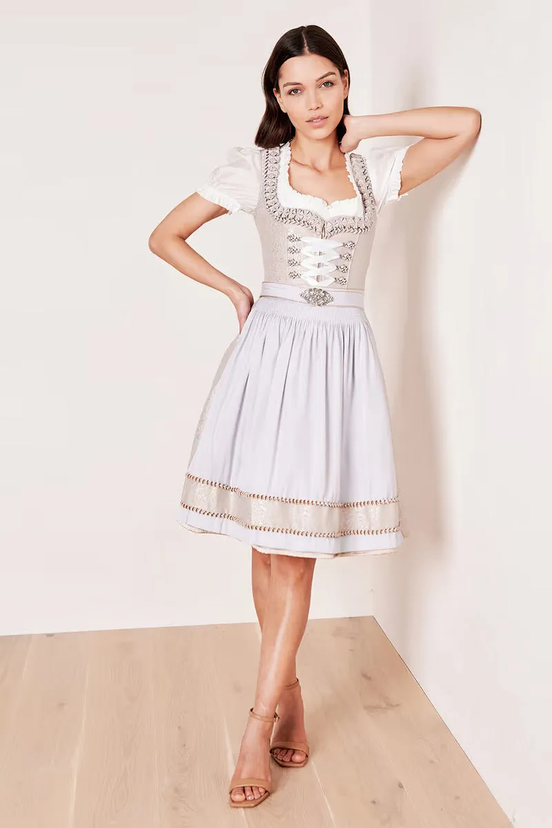 Kruger Midi Dirndl 2pcs. 60cm "Marit" grey (32,38,42)