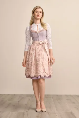 Kruger Midi Dirndl 2pcs. 60cm "Marybelle" purple (low stock) 36,38,46