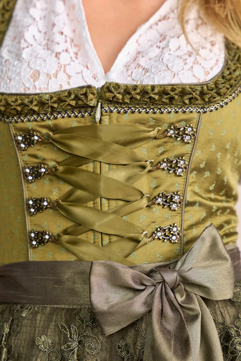 Kruger Midi Dirndl 2pcs. 60cm "Mirna" green  (low stock)