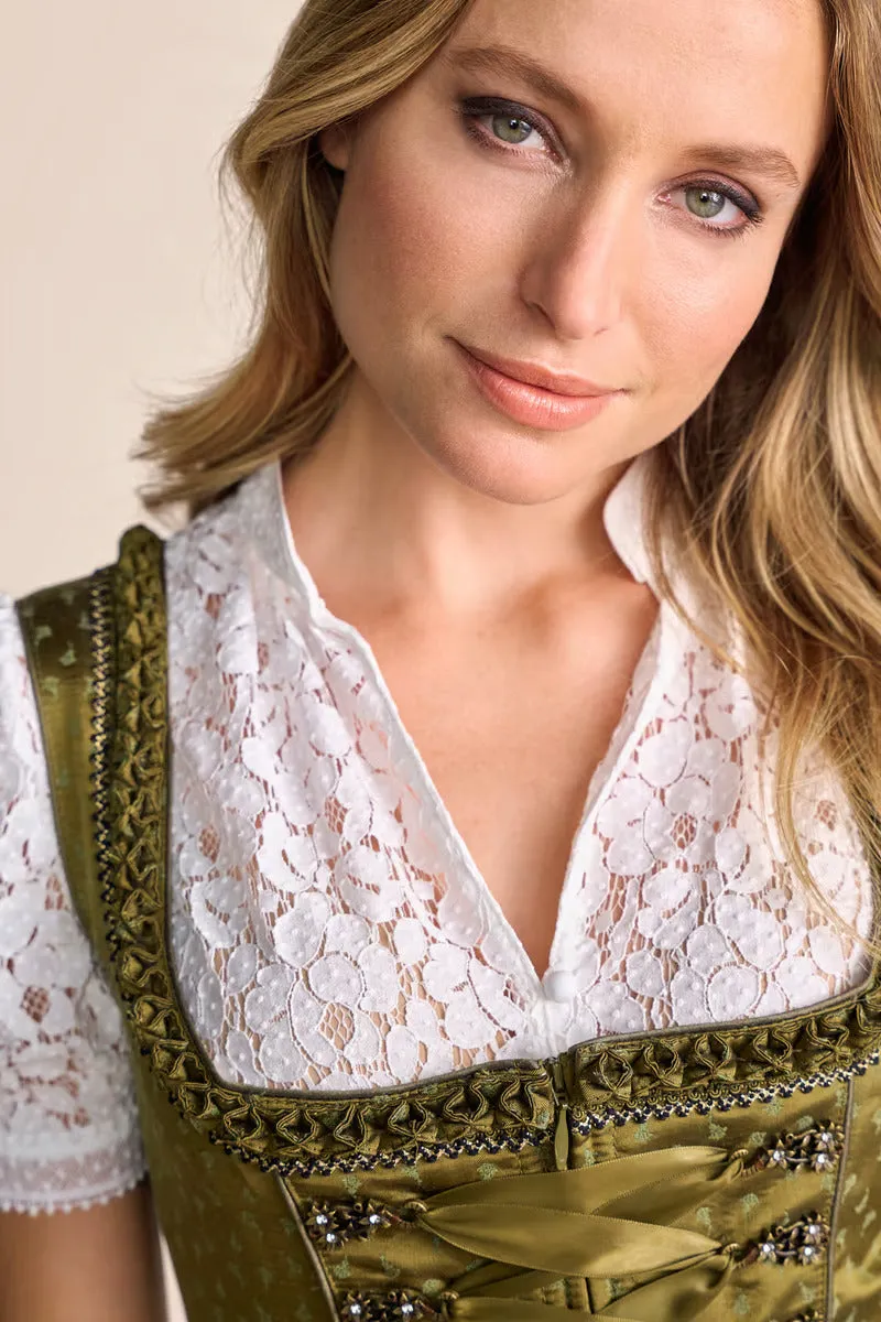 Kruger Midi Dirndl 2pcs. 60cm "Mirna" green  (low stock)