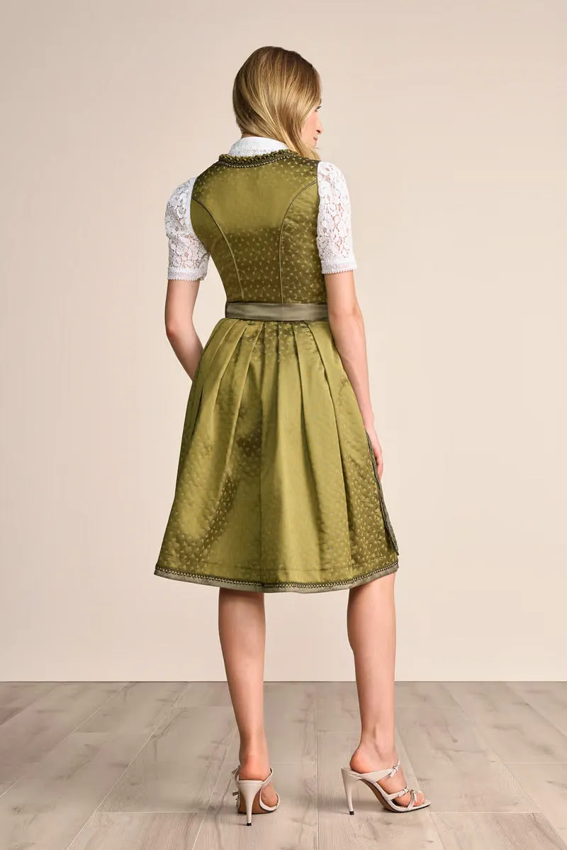 Kruger Midi Dirndl 2pcs. 60cm "Mirna" green  (low stock)
