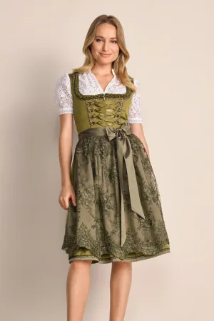 Kruger Midi Dirndl 2pcs. 60cm "Mirna" green  (low stock)