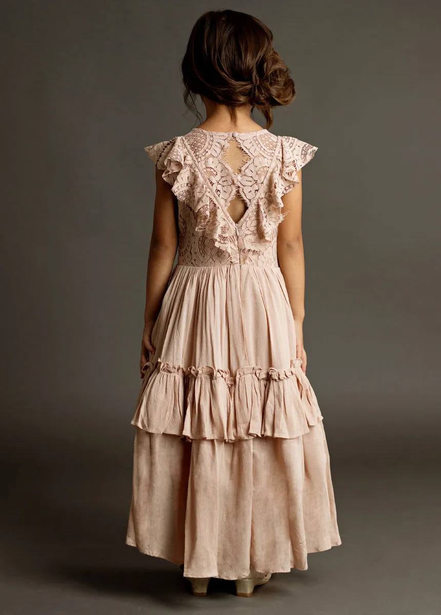 Lacy Petticoat Dress in Desert Shell