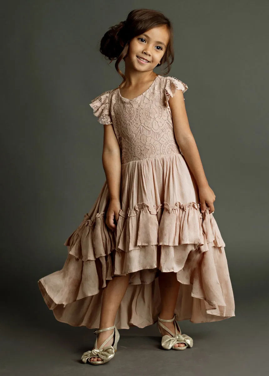 Lacy Petticoat Dress in Desert Shell