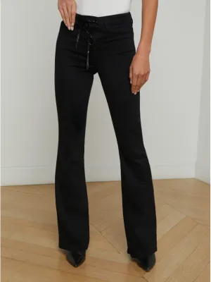 L'Agence Charis Lace-Up Jeans in Noir