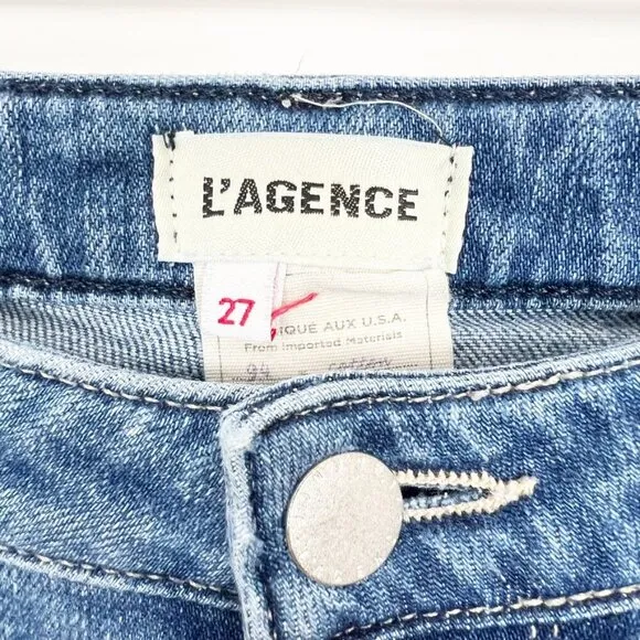 L'Agence Jeans Cropped Flared Leg Medium Wash. Women's Size 27