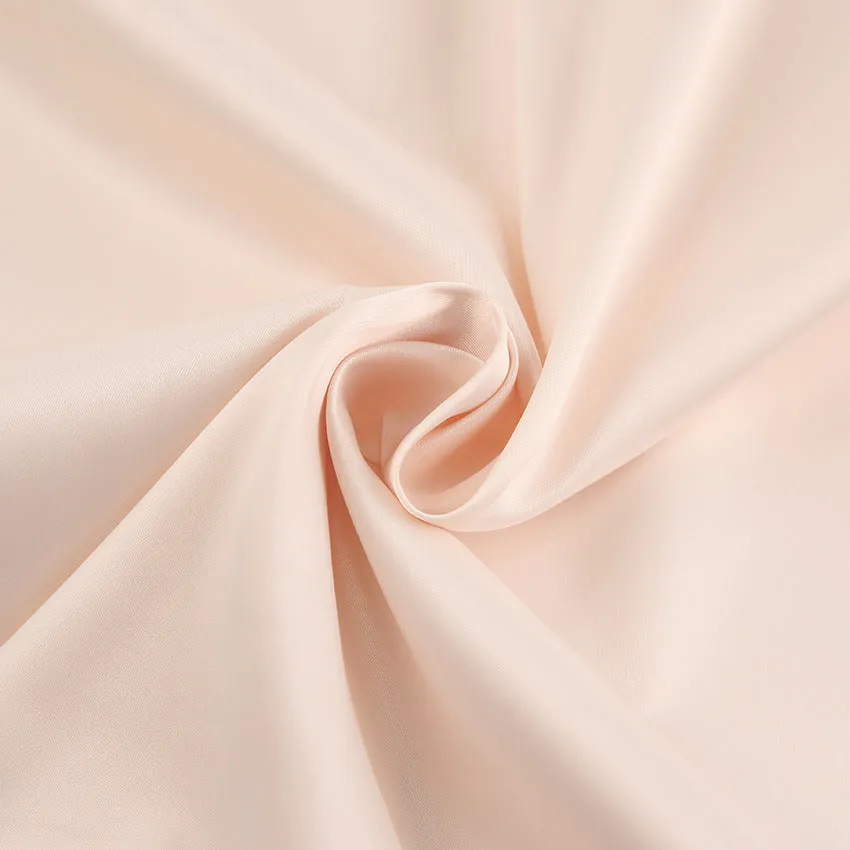 Lantern Bubble Sleeve Satin Midi Dresses Brown