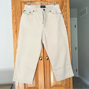 Lauren Jeans Co Ralph Lauren khaki capri pants trousers high rise 8P 100% cotton