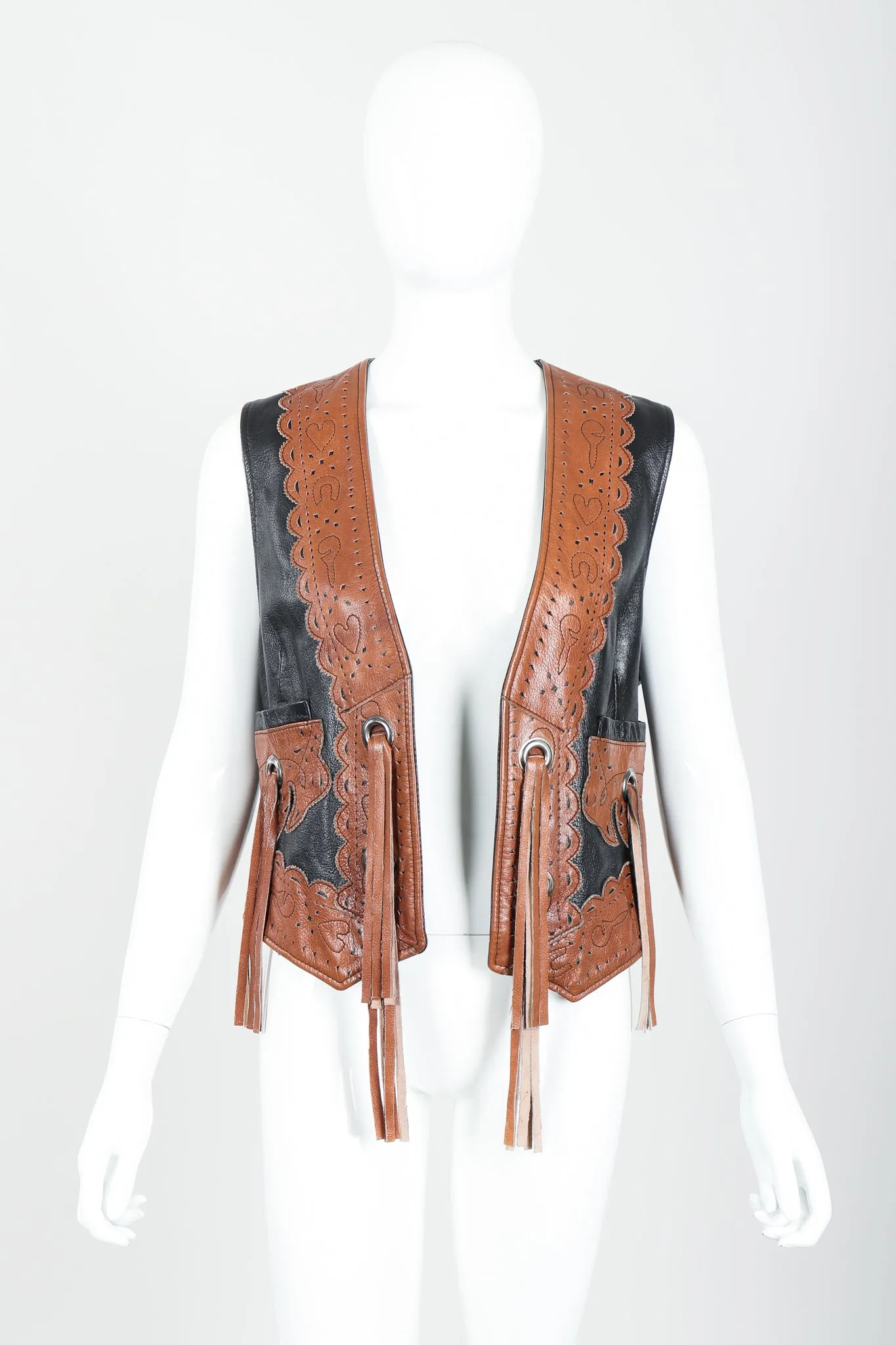 Leather Tassel Vest
