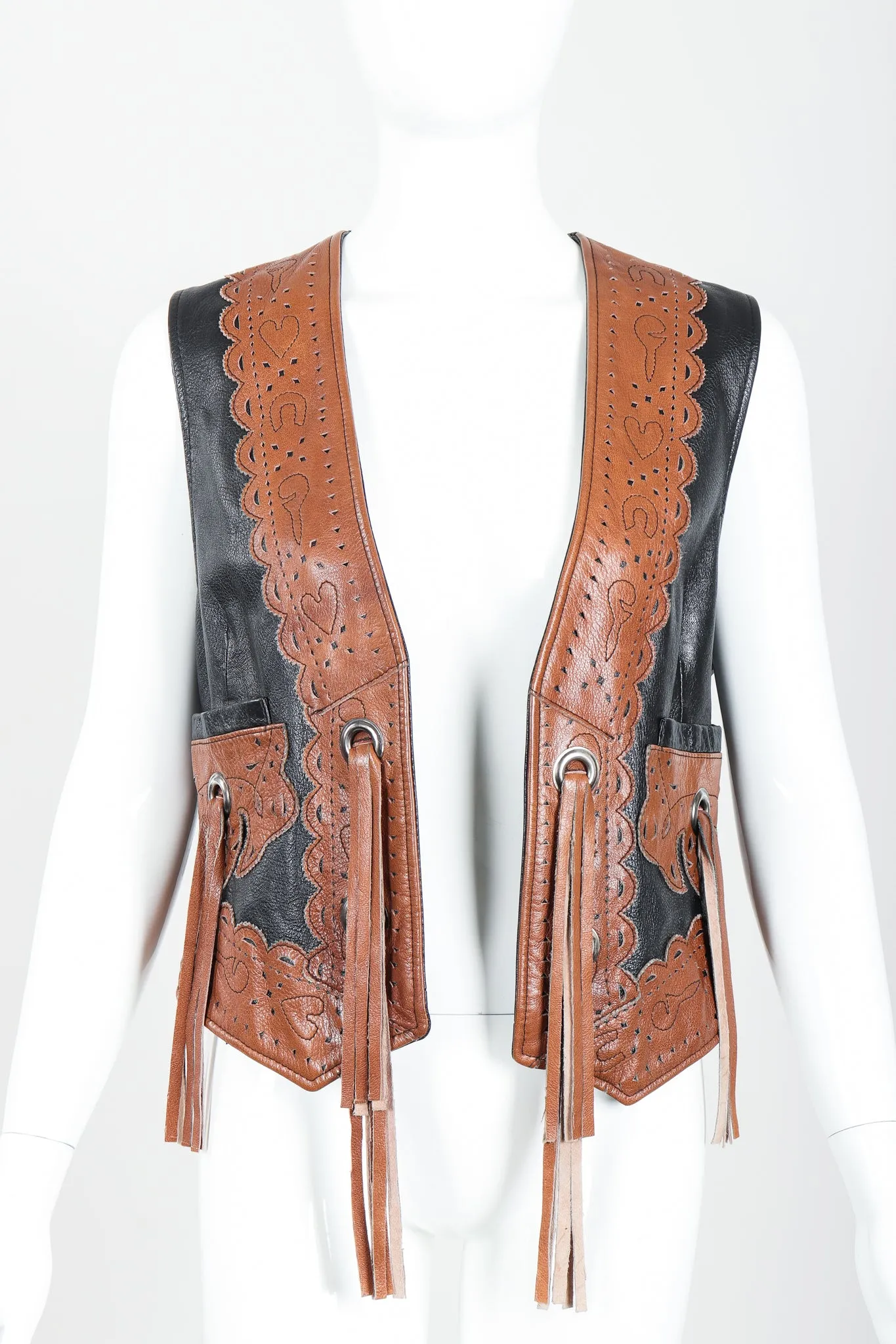 Leather Tassel Vest