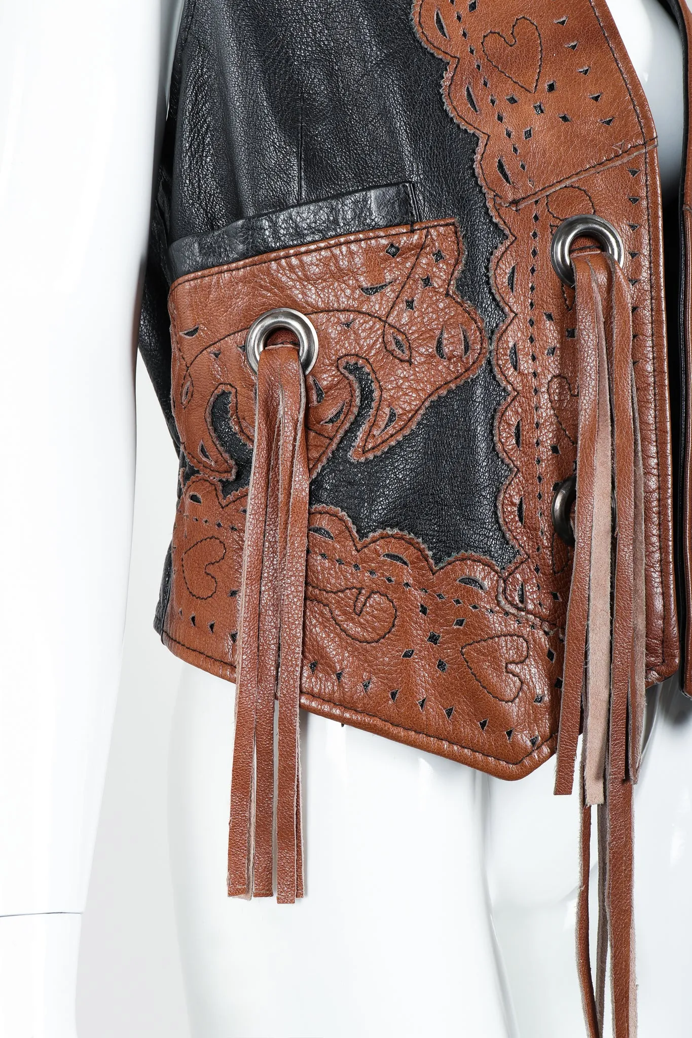 Leather Tassel Vest