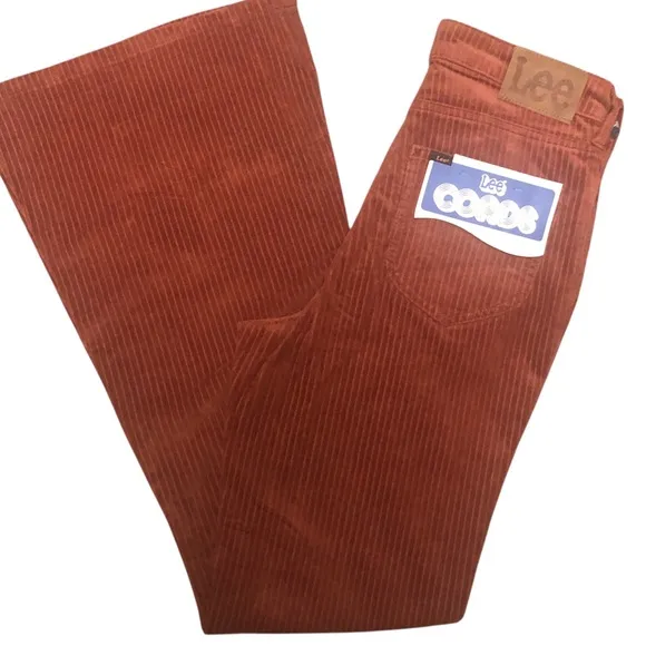 Lee X Free People High Rise Corduroy Cords Flare‎ Jeans Sweet Maple 29 NWT