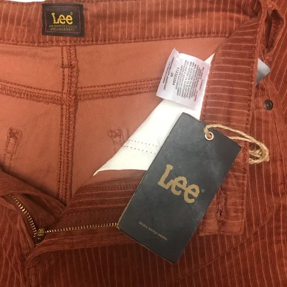 Lee X Free People High Rise Corduroy Cords Flare‎ Jeans Sweet Maple 29 NWT