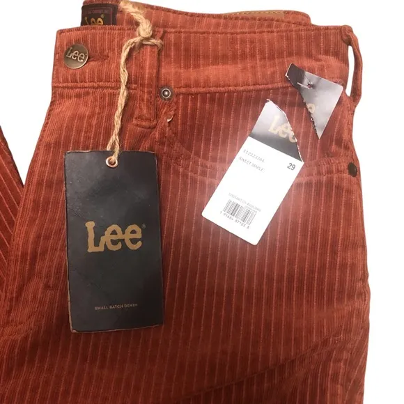 Lee X Free People High Rise Corduroy Cords Flare‎ Jeans Sweet Maple 29 NWT