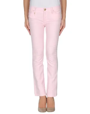 LEROCK Women's Light Pink Skinny Fit Flared Cropped Pants NEW