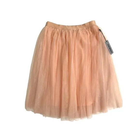 Light Pink Tulle Skirt Mid Length SZ XL Haute Monde Elastic Waist NWT