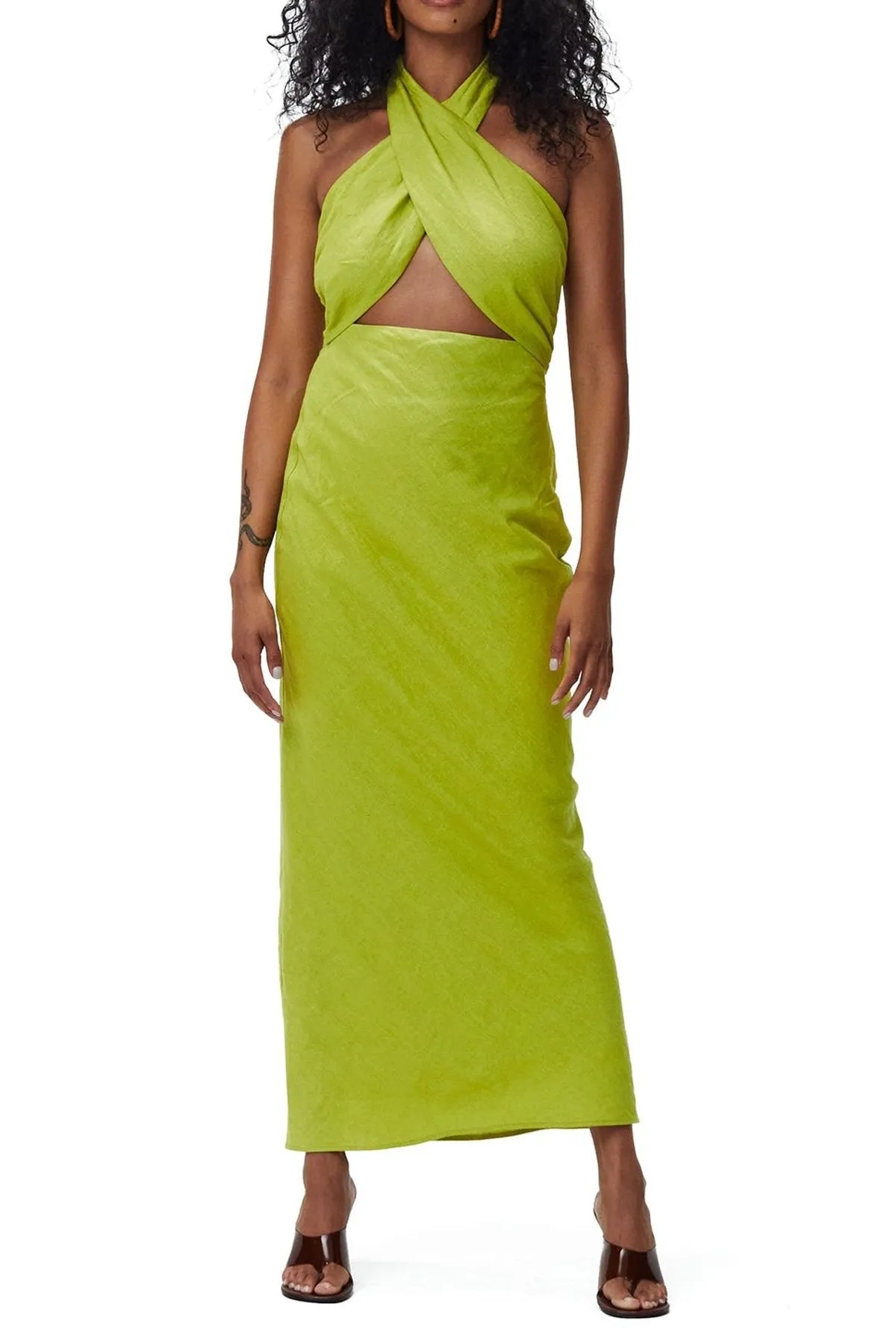 Linen Yabba Dress in Kiwi