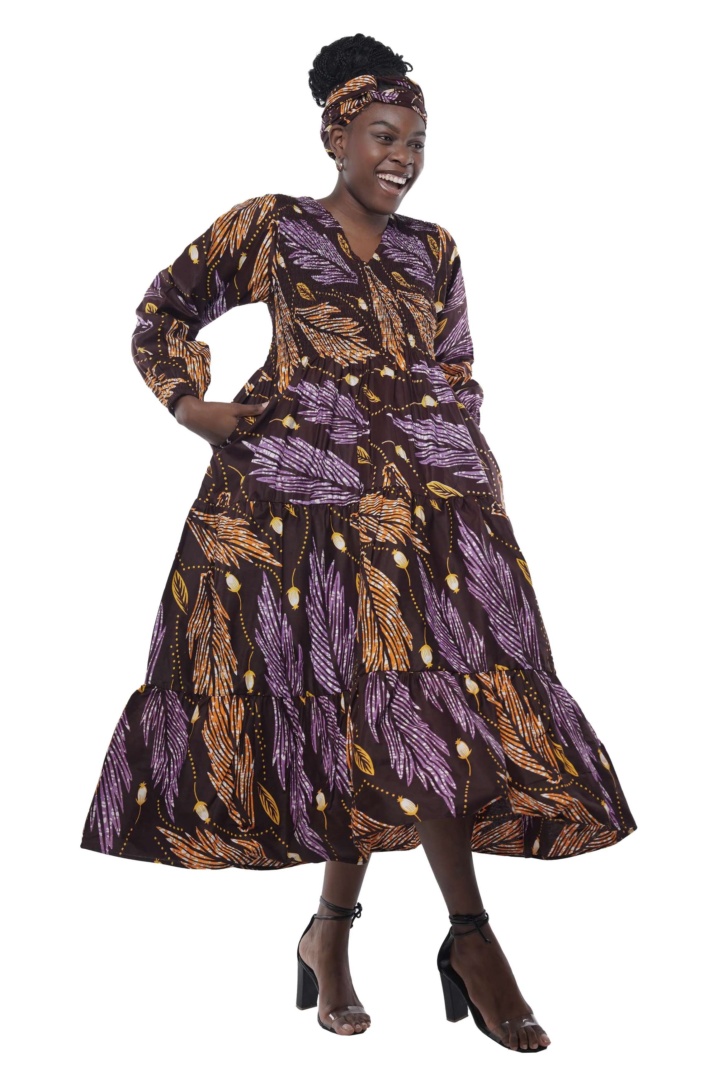 Long Maxi Smoked Tier Dress