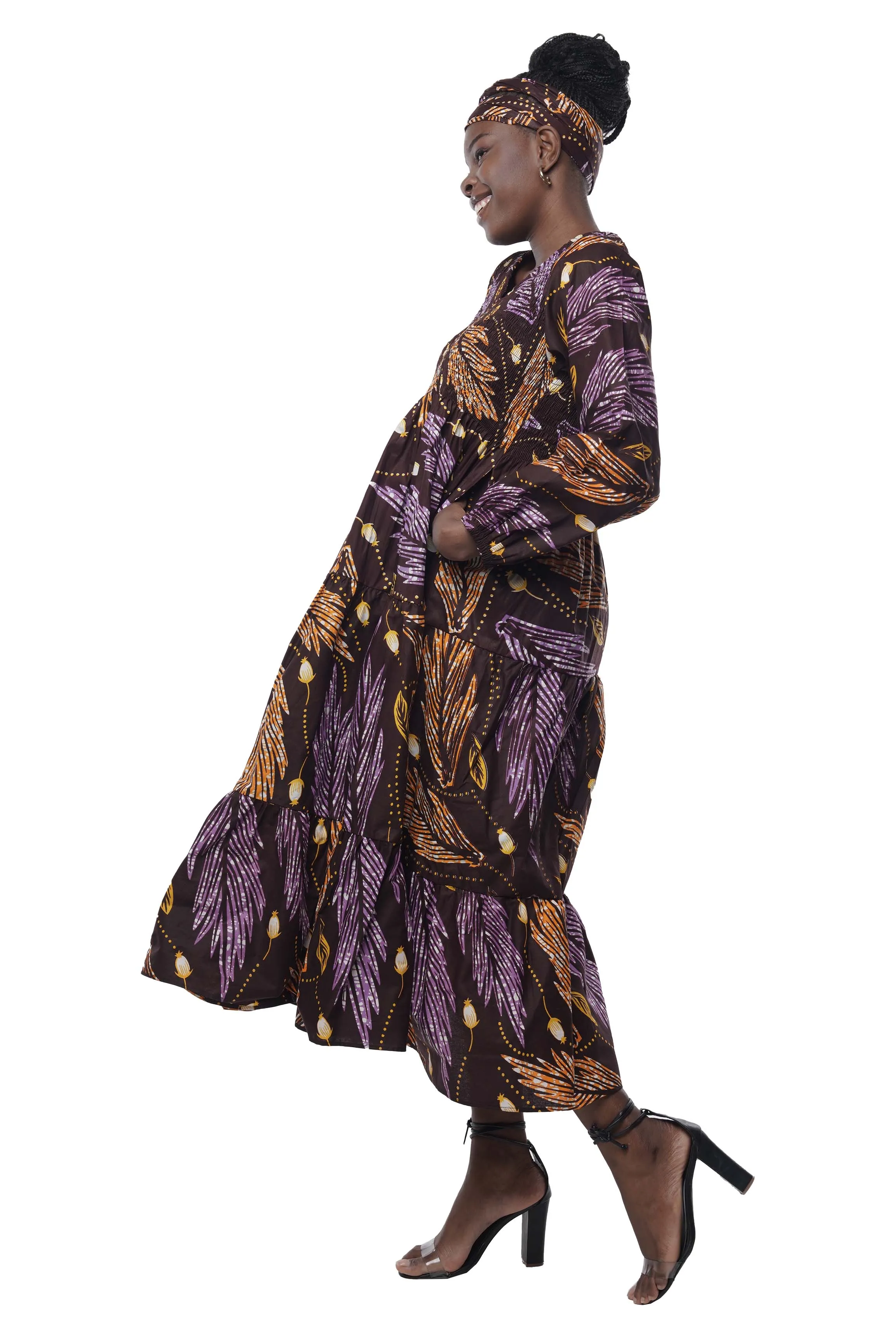 Long Maxi Smoked Tier Dress