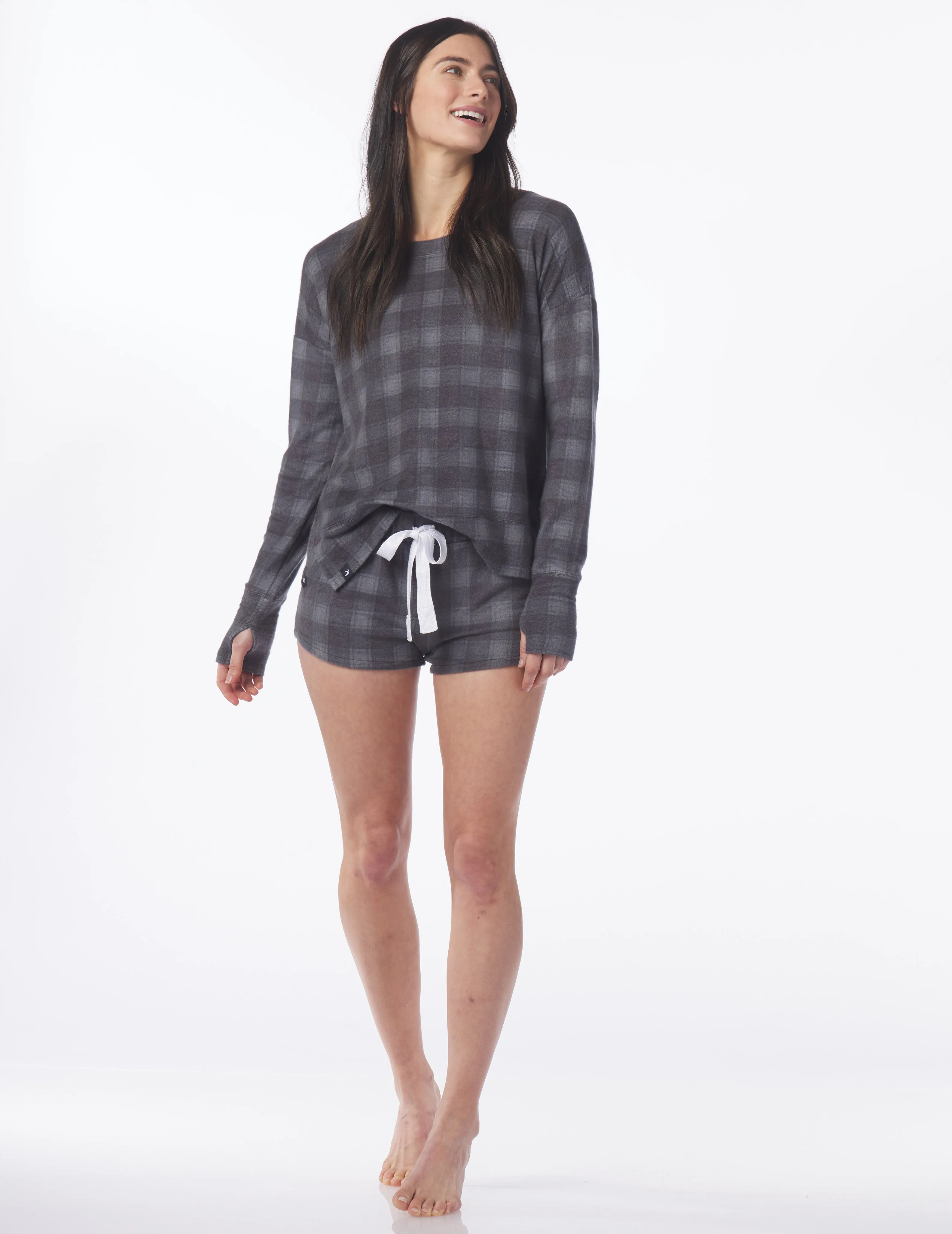 Lounge Long Sleeve: Black McGregor Plaid