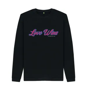 Love Wins  100% organic Unisex Sweatshirt.  Black,  Navy, Khaki, Grey. Free UK postage