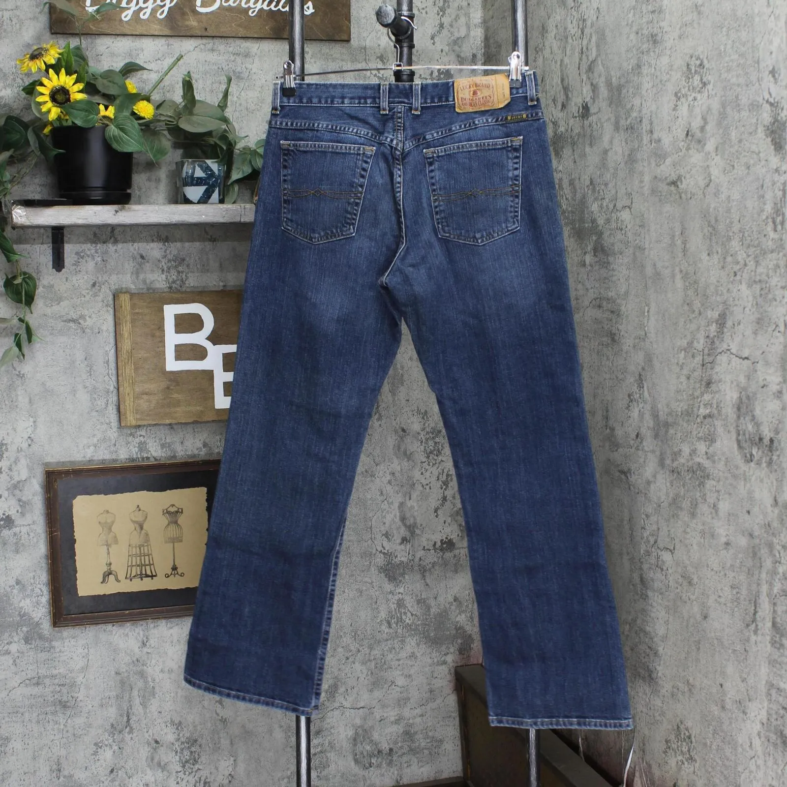 Lucky Brand Womens Vintage Button Fly Bootcut Jeans 1667e2c171baed Blue 14/32