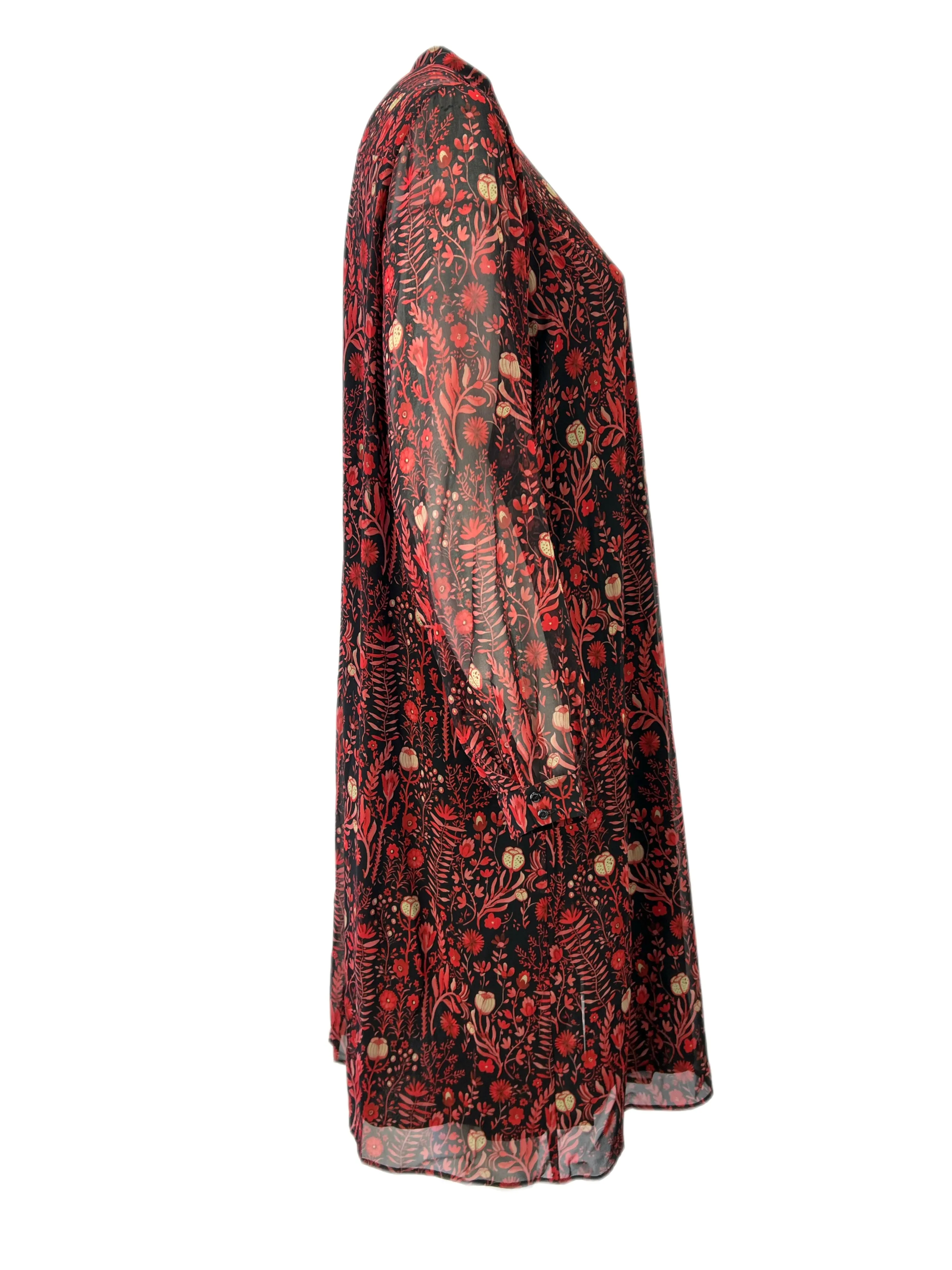 Marina Rinaldi Women's Red Decagono Floral Printed Maxi Dress