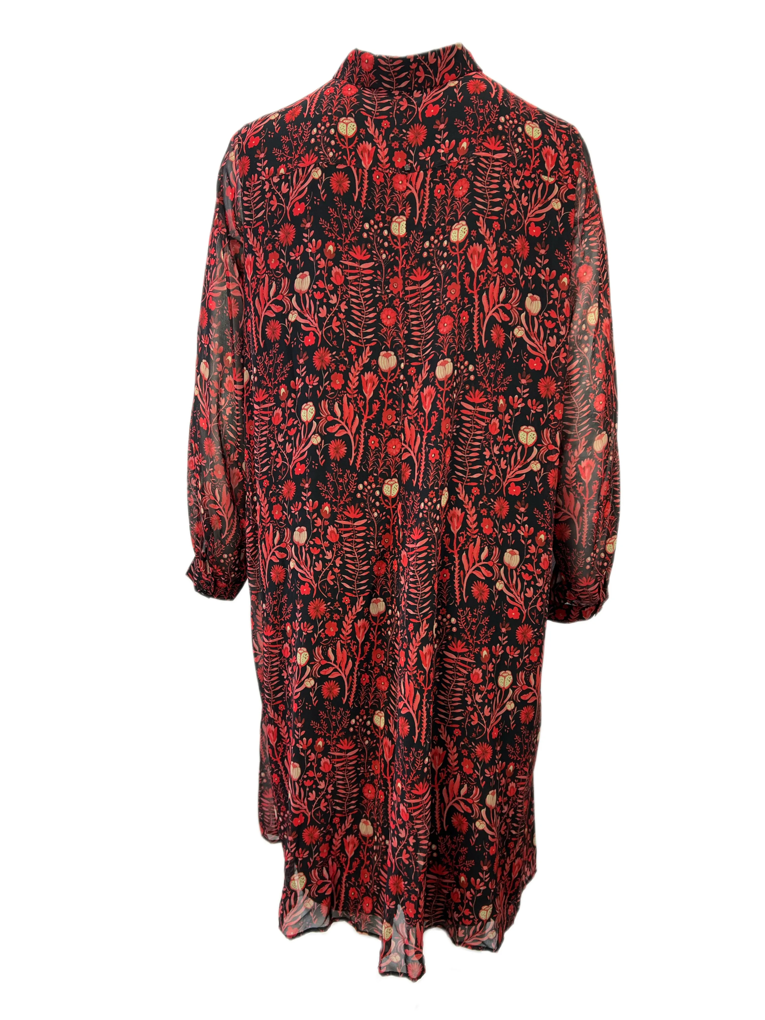 Marina Rinaldi Women's Red Decagono Floral Printed Maxi Dress