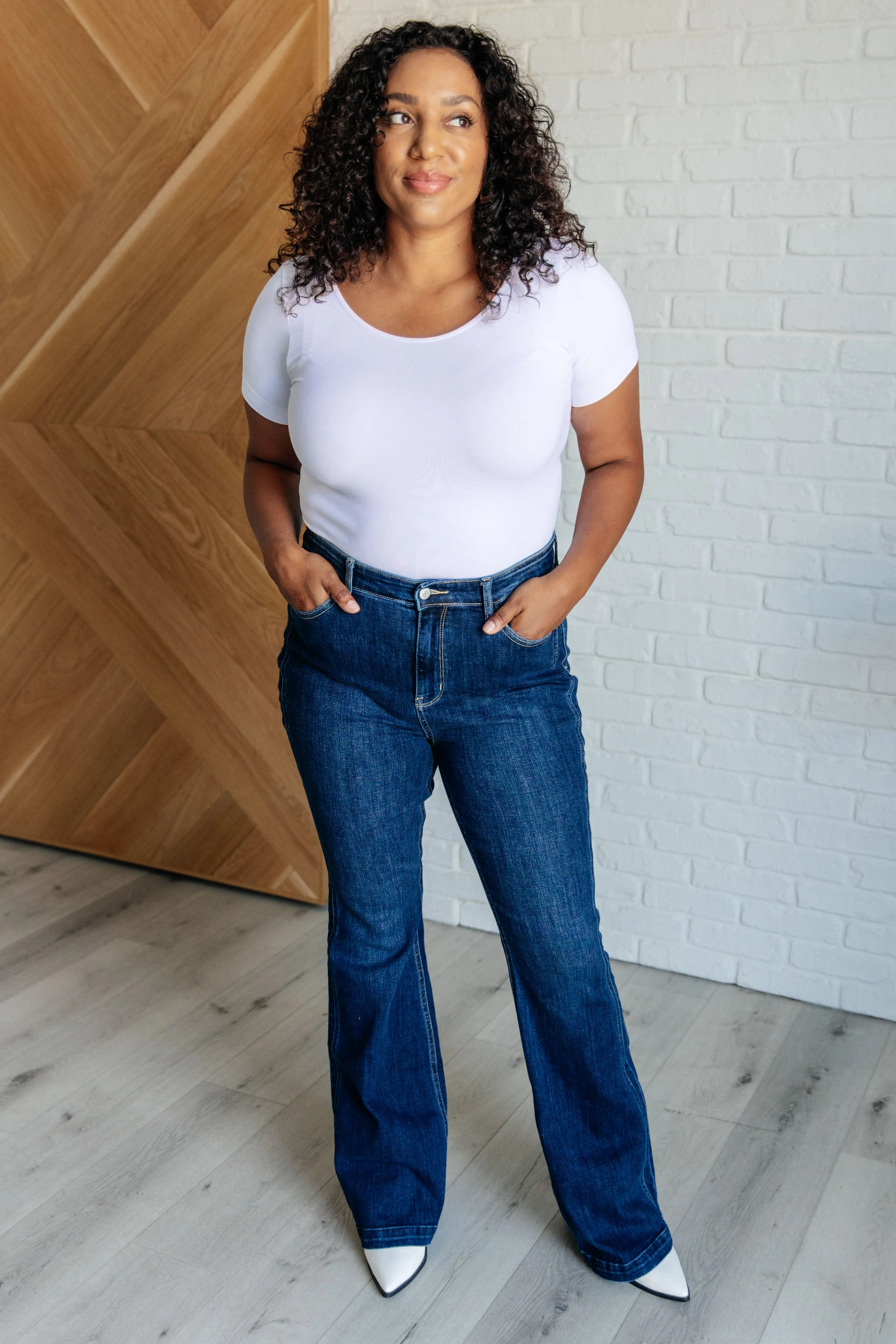 Mavis High Rise Side Seam Detail Flare Jeans by Judy Blue
